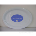 Plastic large oval tray/plastic platters/serving tray white 52x37cm #TG22580